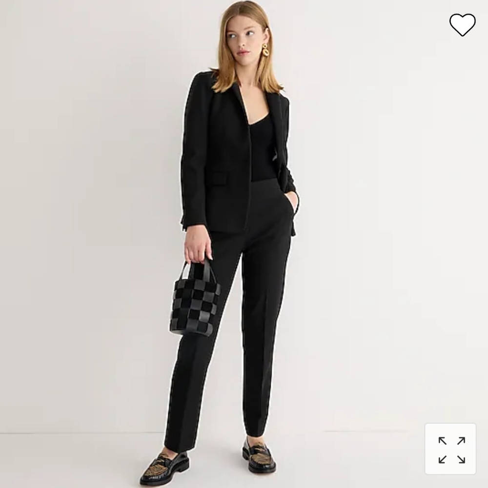 NWT!J.Crew $119 Kate Black Straight Leg Four Season Stretch Plus Sized Pants 14
